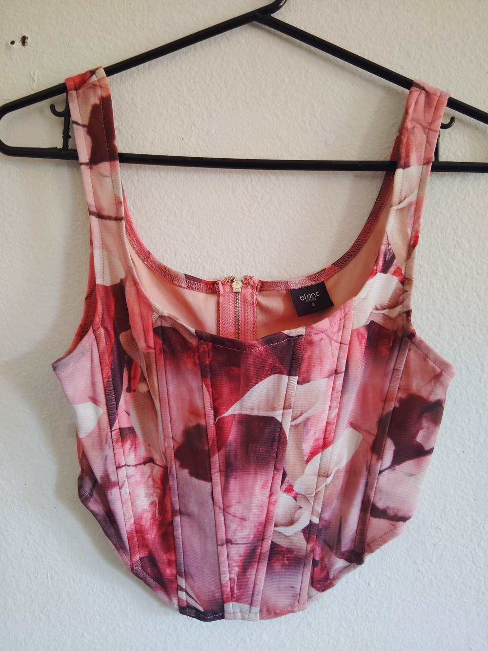 Fashion Nova Blanc Clothing Trying With You Pink Zipper Corset Top